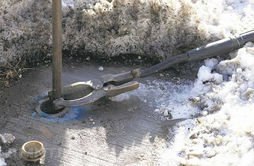 Разморозка трубы отвода воды септика в Электростали